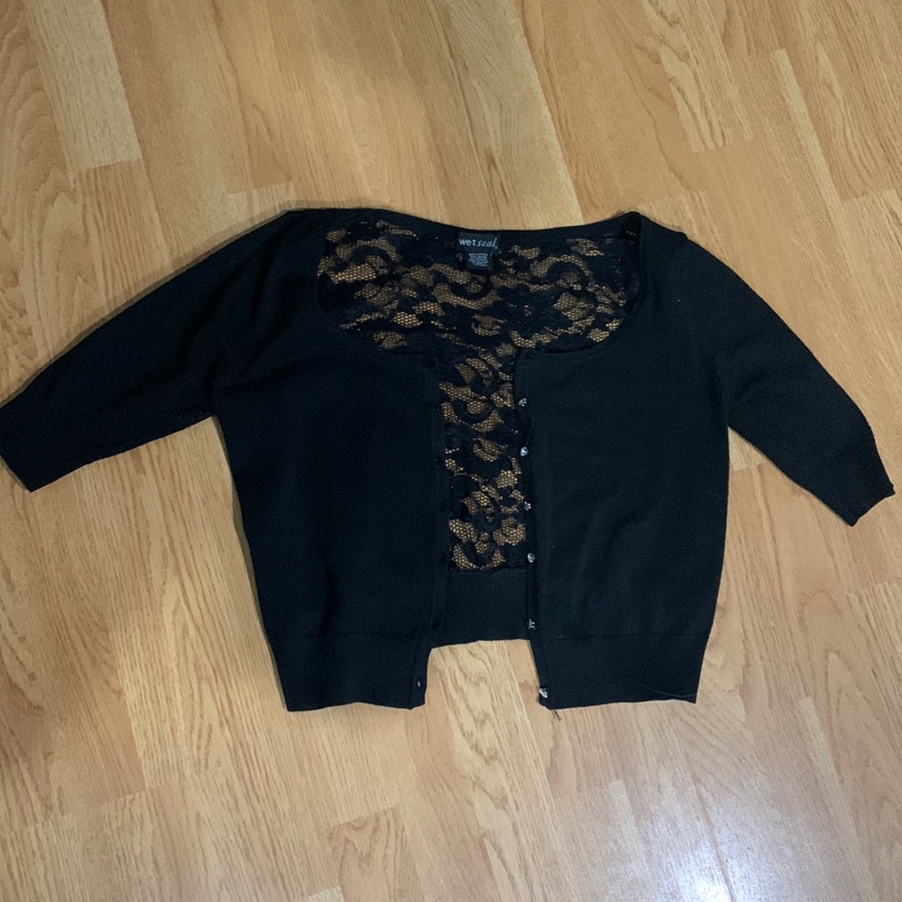 Womens lace back shrug sweater